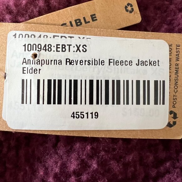 Title Nine Womens Annapurna Reversible Fleece Zip Jacket Burgundy Gray size XS - Picture 12 of 16